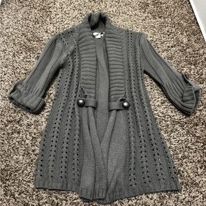 Vintage Xhiliration Grey Open Front Cardigan